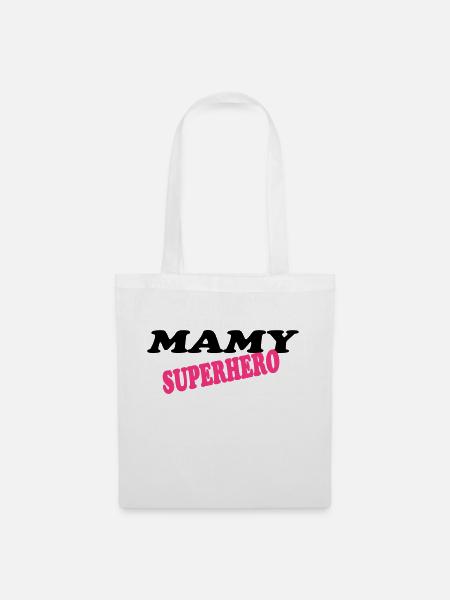 Mamy superhero - Stoffbeutel - Weiß