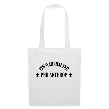 Philanthrop Philanthropin Menschenfreund Moral - Stoffbeutel - Weiß - Vorne