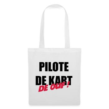 Go-Kart / Karting / Kart / Fahrer - Stoffbeutel - Weiß - Vorne