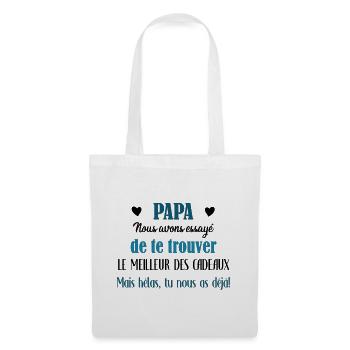 Papa, meilleur des cadeaux - Sac en tissu - blanc - Devant