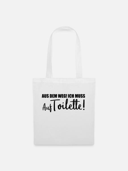 aus dem weg auf toilette design - Stoffbeutel - Weiß