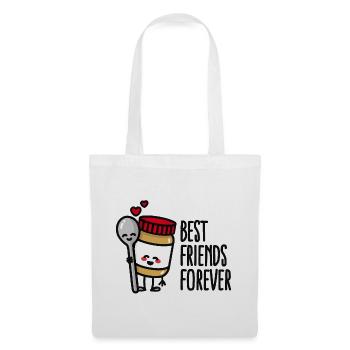Best friends forever peanut butter / spoon BFF - Sac en tissu - blanc - Devant