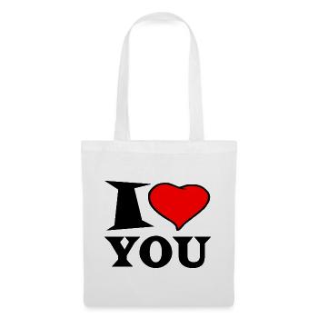I love you - Sac en tissu - blanc - Devant