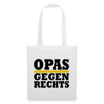 Opas gegen rechts - Stoffbeutel - Weiß - Vorne