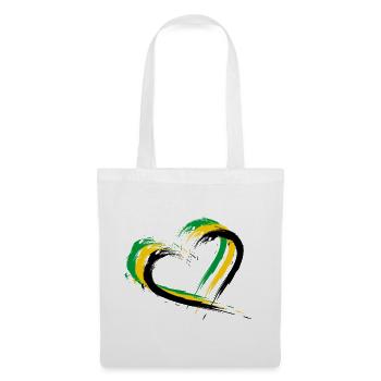 Drapeau de brosse de coeur de la Jamaïque - Sac en tissu - blanc - Devant
