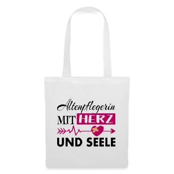 Altenpflegerin mit Herz und Seele - Stoffbeutel - Weiß - Vorne
