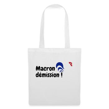 Macron démission gilet jaune - Sac en tissu - blanc - Devant