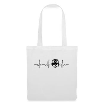 Crâne heartbeat - Sac en tissu - blanc - Devant
