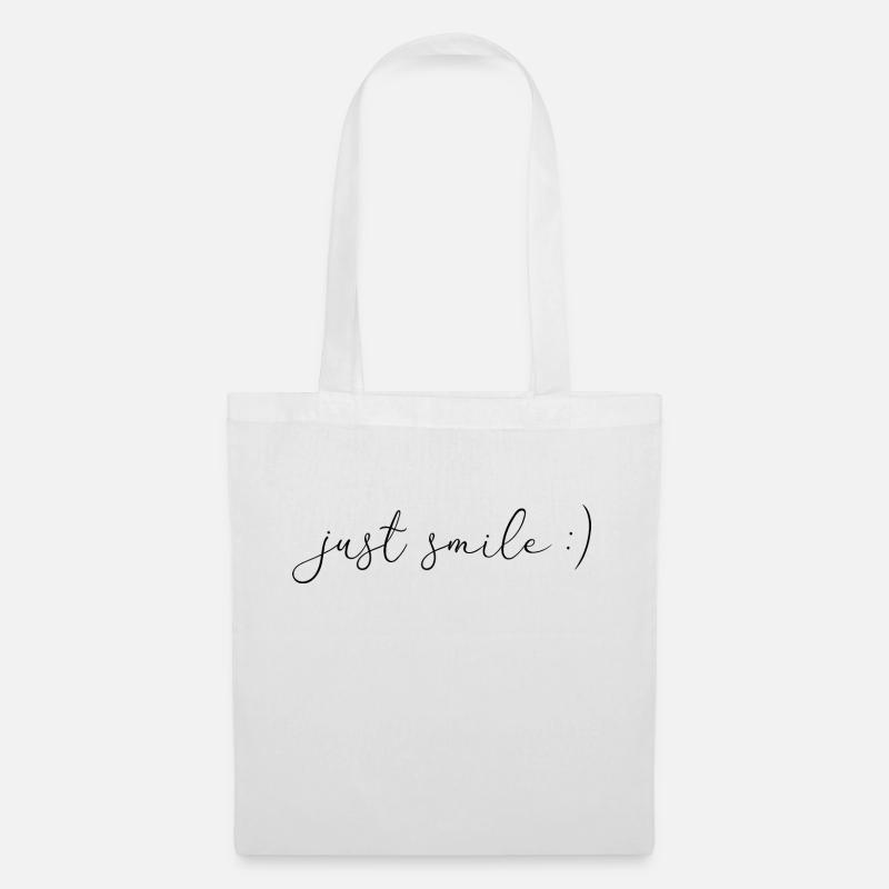 Just Smile :) - Stoffbeutel - Weiß