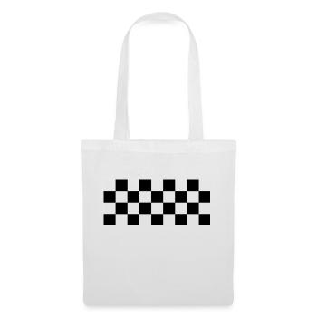 Carreaux noirs et blancs - Sac en tissu - blanc - Devant