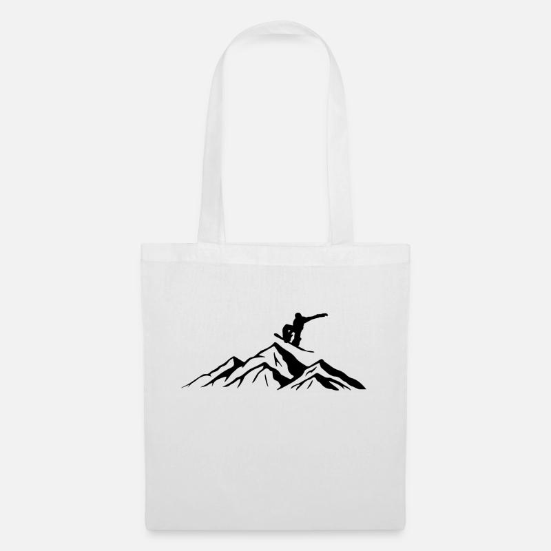 Snowboard Snowboarder - Stoffbeutel - Weiß
