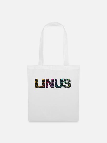 Linus - Schöner Jungen Name mit coolen Dinos - Stoffbeutel - Weiß