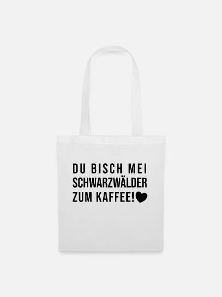 Schwarzwälder zum Kaffee Schwarzwald Black Forest - Stoffbeutel - Weiß