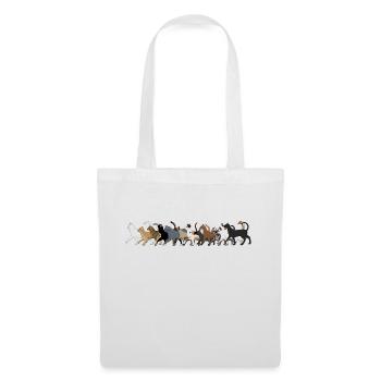 12 Katzen gehen hinterein Taschen & Rucksäcke - Stoffbeutel - Weiß - Vorne