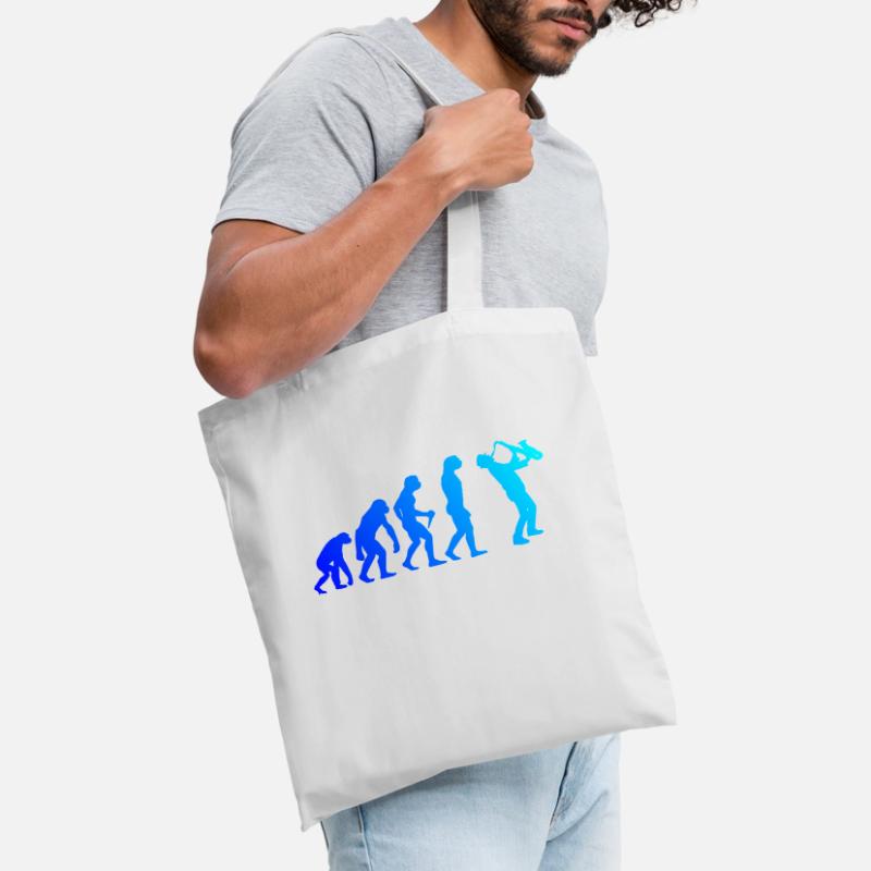 Saxophone Evolution Saxophonist Sax Men Boys Tote Bag