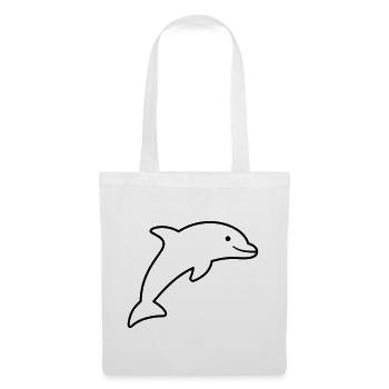 Delfin Symbol Umriss fröhlich springend - Stoffbeutel - Weiß - Vorne