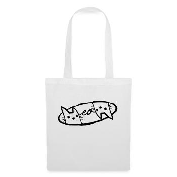 Logo Meow 2 Katzen - Stoffbeutel - Weiß - Vorne