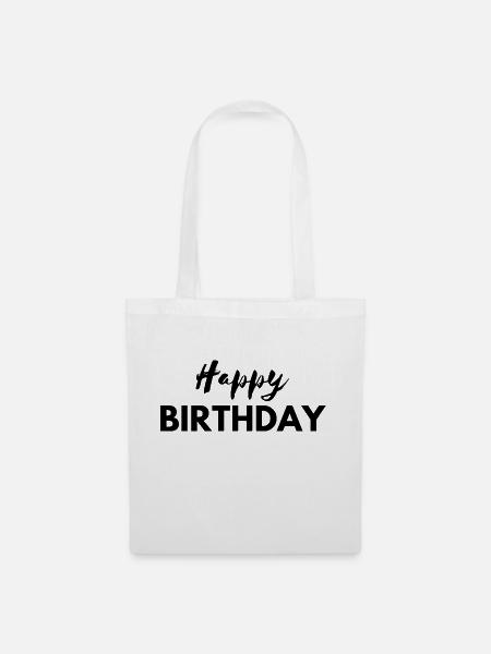 Happy birthday - Stoffbeutel - Weiß