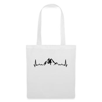 Heartbeat Mountain and Cat - - Tote Bag - white - Front