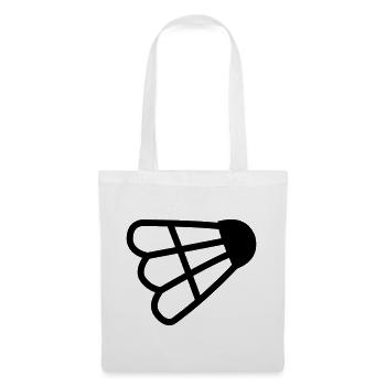 Logo de la navette simple de badminton - Sac en tissu - blanc - Devant