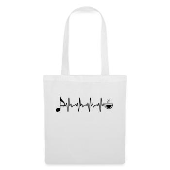 Heartbeat coffee and music - - Tote Bag - white - Front