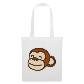 Tête de singe - Sac en tissu - blanc - Devant
