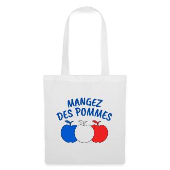 pomme, mangez des pommes - Sac en tissu - blanc - Devant