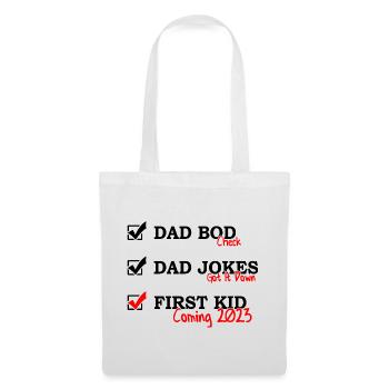 Cadeau d’annonce de grossesse drôle pour la première fois papa - Sac en tissu - blanc - Devant