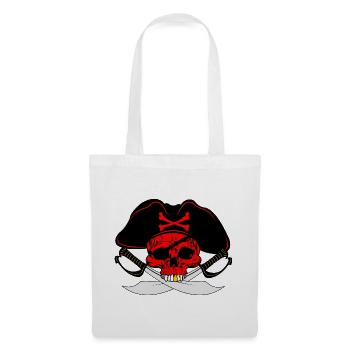 Pirate rouge - Sac en tissu - blanc - Devant