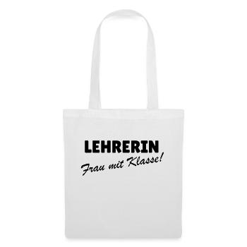 Lehrerin Frau mit Klasse - Stoffbeutel - Weiß - Vorne