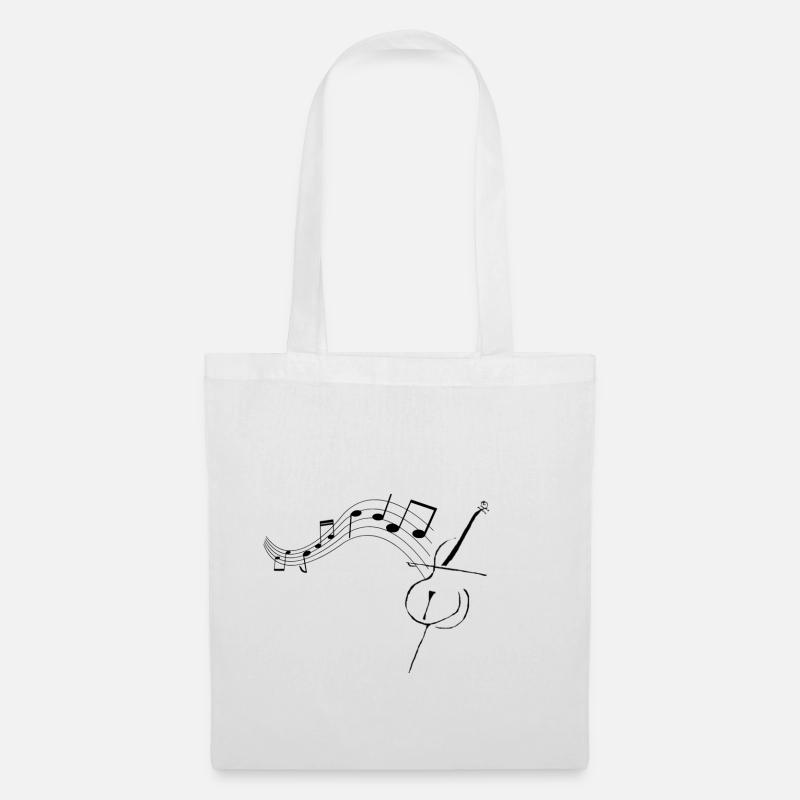 Violoncelle avec notes1 - Sac en tissu - blanc