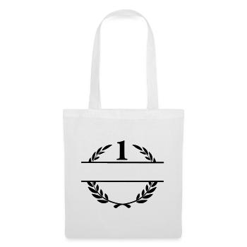 Bannière de nom Lauwerkrans avec le numéro 1 - Sac en tissu - blanc - Devant