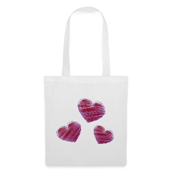 HERZ. HERZ. HEILIGER VALENTIN. LIEBE. LIEBE. WEIHNACHTEN - Stoffbeutel - Weiß - Vorne