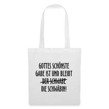 Gottes schönste Gabe ist die Schwäbin (Schwarz) - Stoffbeutel - Weiß - Vorne