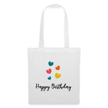 HAPPY BIRTHDAY. HAPPY BIRTHDAY. ANNIVERSARY. - Tote Bag - white - Front