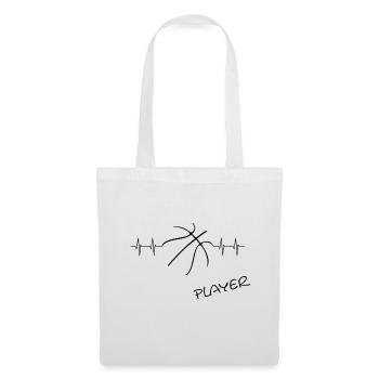 Basketball Player heartbeat Bball - Stoffbeutel - Weiß - Vorne