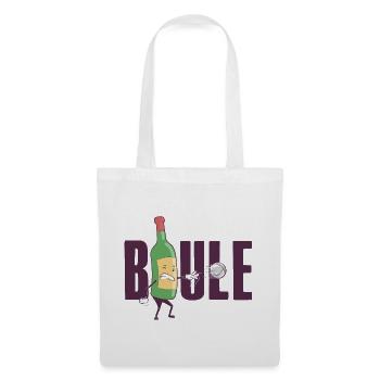 Boule und Wein Boccia Kugeln Petanque Outfit - Stoffbeutel - Weiß - Vorne
