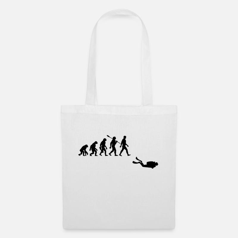 Evolution Tauchen Taucher - Stoffbeutel - Weiß