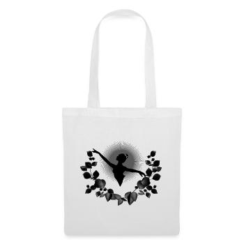 Ballerina silhouette with black eucalyptus - Tote Bag - white - Front