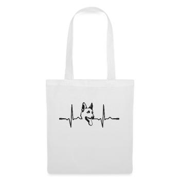 German Shepherd Heartbeat - Tote Bag - white - Front