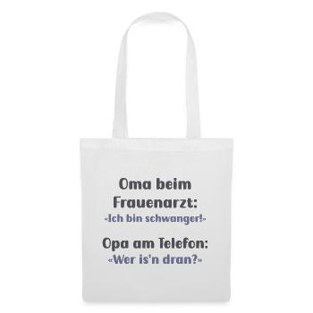 Eine Oma und ein humorvoller Arzt - Stoffbeutel - Weiß - Vorne