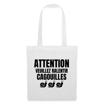 escargot, cagouilles, limace - Sac en tissu - blanc - Devant