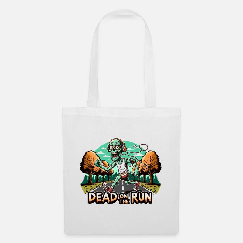 Dead on the Run: Zombie Runner - Tote Bag - white