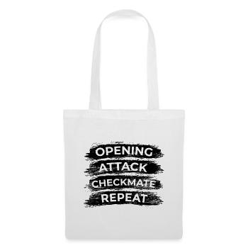 Coup d’ouverture, Échec et mat, Répétition - Sac en tissu - blanc - Devant