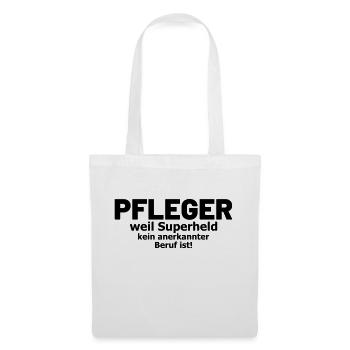 Pfleger Spruch Superheld - Stoffbeutel - Weiß - Vorne