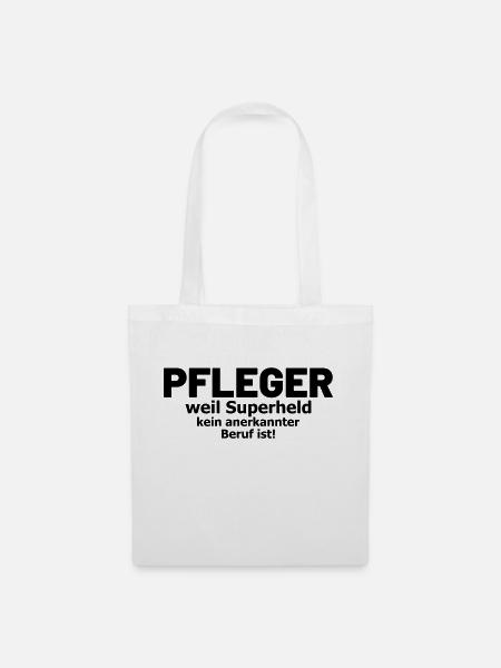 Pfleger Spruch Superheld - Stoffbeutel - Weiß
