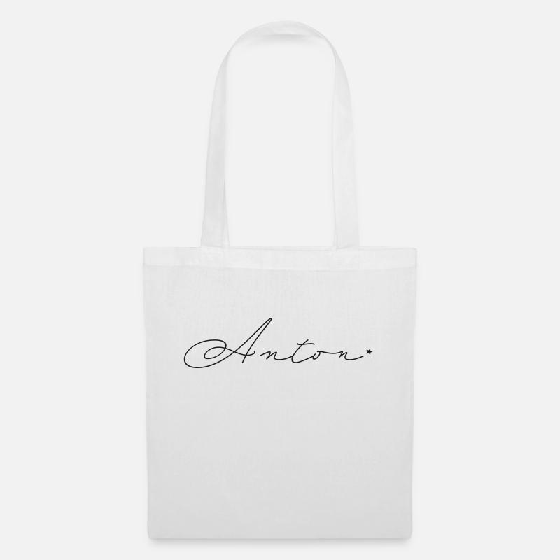 Name Anton - Stoffbeutel - Weiß