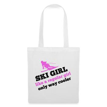 Fille de ski - Sac en tissu - blanc - Devant