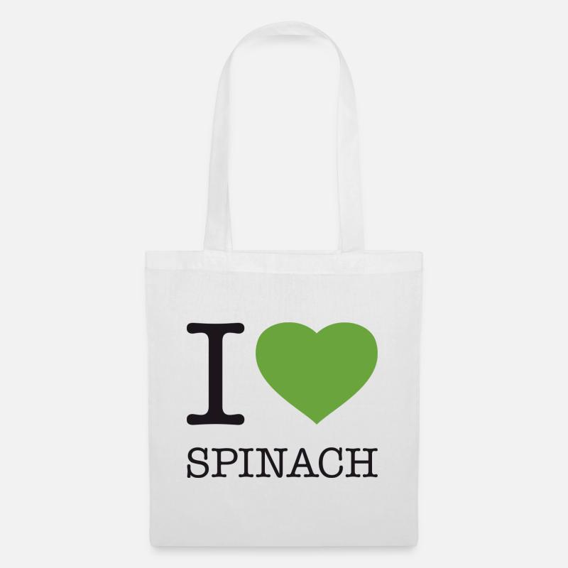 I LOVE SPINACH Spinat - Stoffbeutel - Weiß