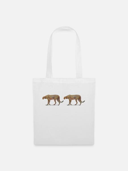 Mug Guépard Panorama - Sac en tissu - blanc